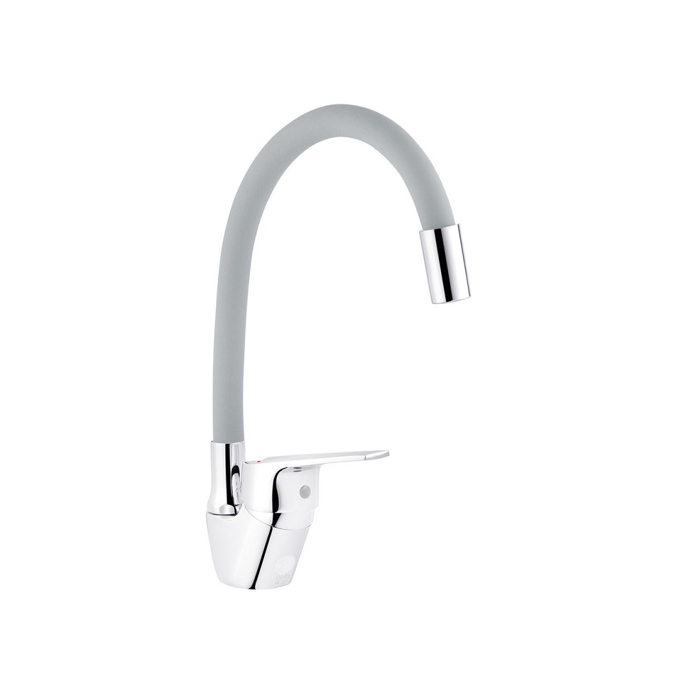 Змішувач для кухні з гнучким виливом Kroner KRM Odra - C032GRA хром/сірий Київ - фото 4