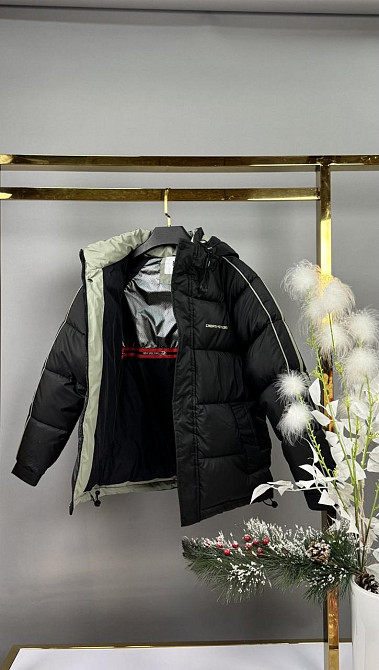 Подростковая черная зимняя куртка для мальчика на холофайбере 164-170 Николаев - изображение 3