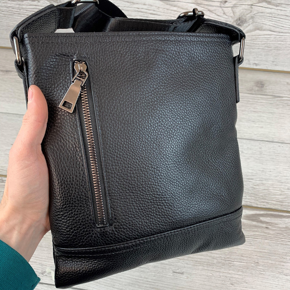 Сумка мужская наплечная стильная повседневная через барсетка, чернаяMasterSem Киев - изображение 3