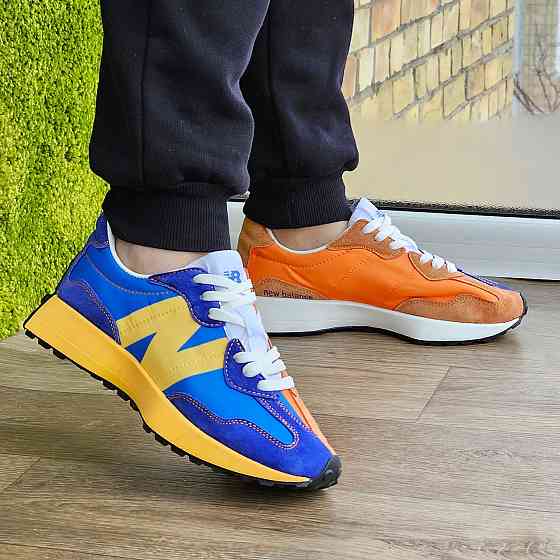 Мужские Синие Кроссовки New Balance 327 Желтые Оранжевые Нью Баланс (размеры: 41,43,44,45,46) Видео Обзор Днепр