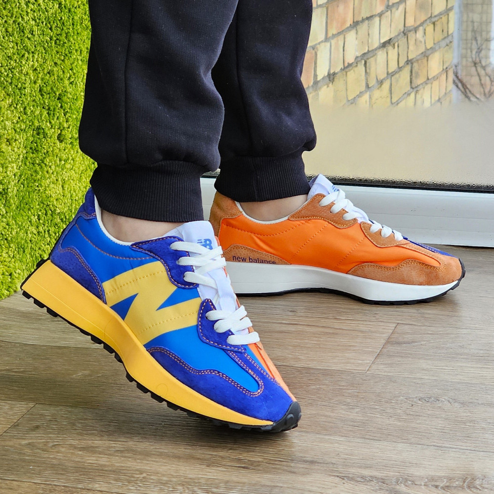 Мужские Синие Кроссовки New Balance 327 Желтые Оранжевые Нью Баланс (размеры: 41,43,44,45,46) Видео Обзор Днепр - изображение 5