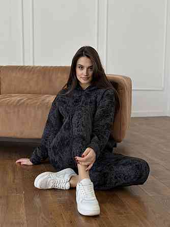 Теплий спортивний костюм жіночий мармуровий принт на флісі S/M Харків