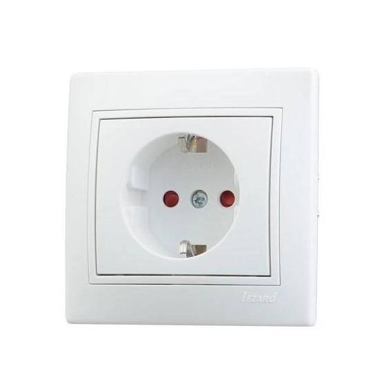 MIRA білий Розетка внутрішня з білою вставкою з захистом від дітей Лезард Житомир - фото 1