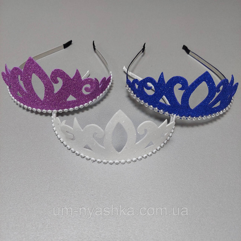 Діадема на обручі Корона з блискітками глітером Кривий Ріг - фото 1