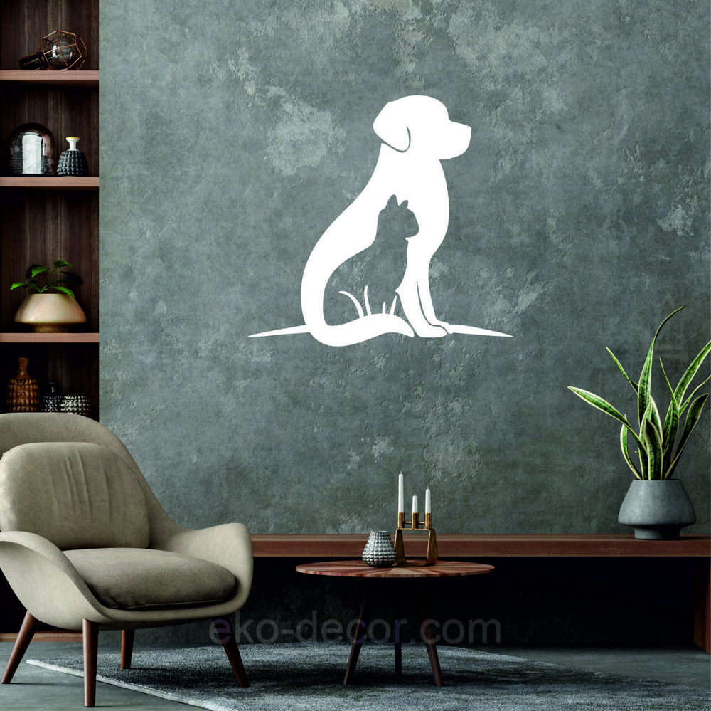 Декоративне настінне 3D Панно «Собака та кіт» Декор на стіну з об'ємом Київ - фото 5