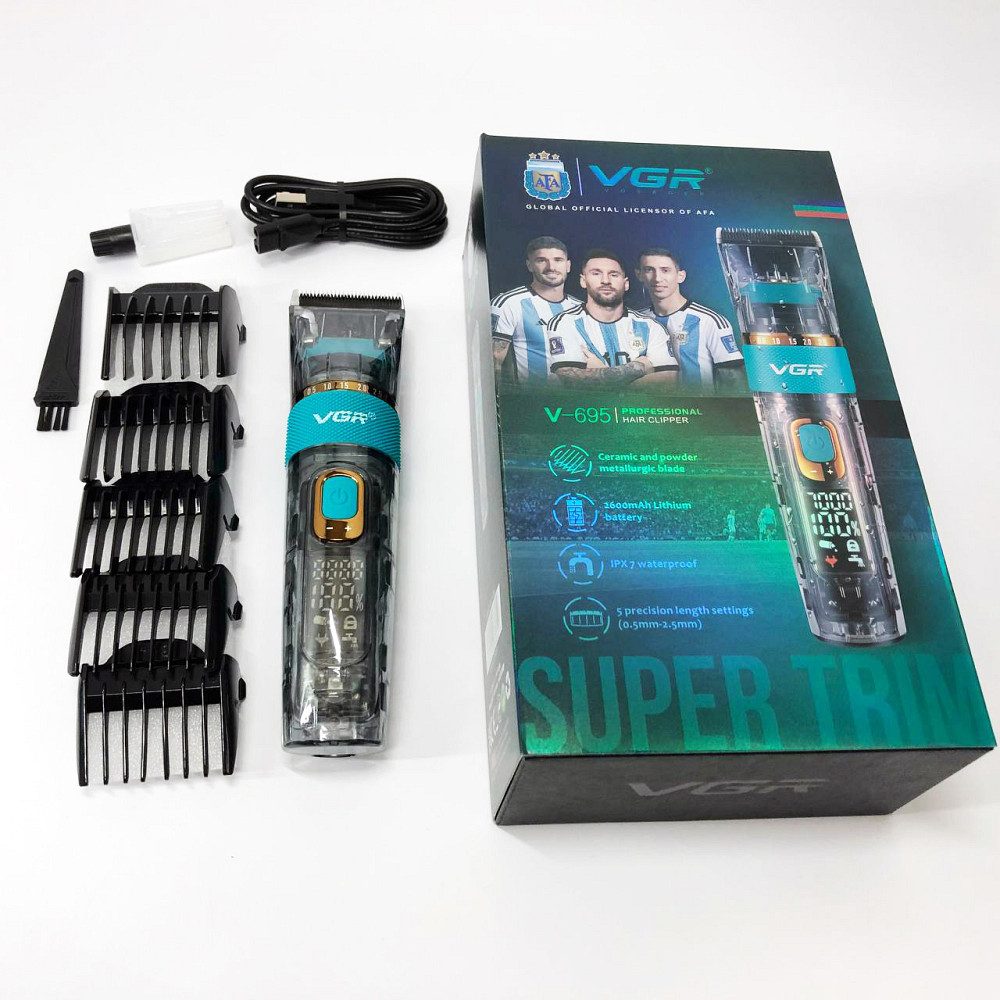 Машинка для стрижки волосся з регульованою довжиною, Професійний тример з набором насадок HJ-47 Львів - фото 5