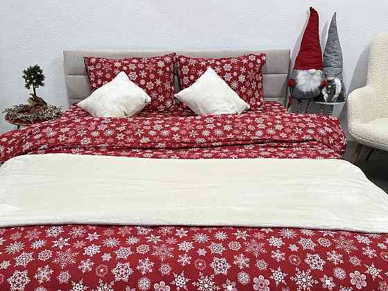 Ecotton Комплект постільної білизни Ecotton Сімейний 150х215 см червоний Сніжинка Коломыя