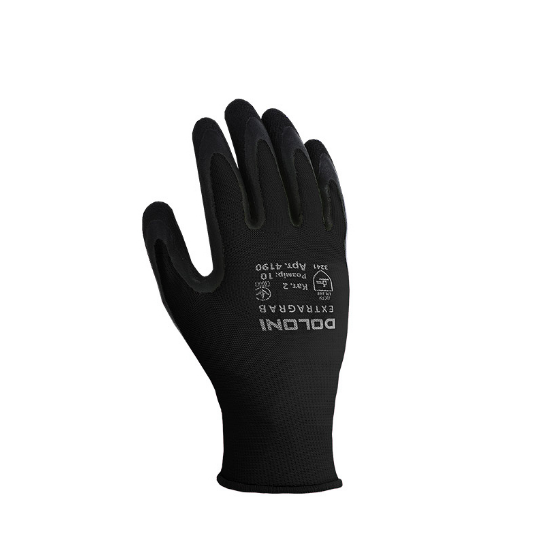 Рукавички 4190 трикотаж латексне покриття неповний облив р.10(XL) чорний ДКГ Житомир - фото 1