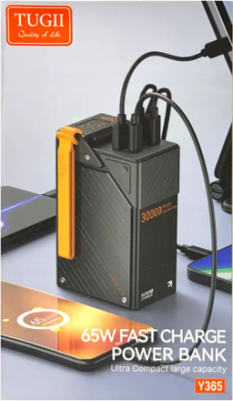 Power Bank TUGII Y365 30000 мАг, 115.5Вт·год, PD 65Вт, QC 22.5Вт, для ноутбука та MacBook Одеса