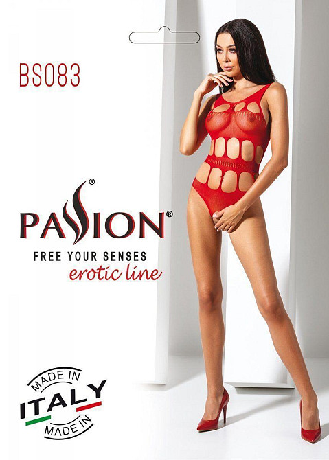 Сексуальний боді з вирізами Passion BS083 red Sex Aura Київ - фото 4