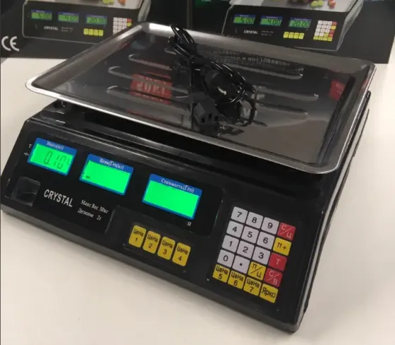Весы Crystal 50 kg электронные настольные весы с калькулятором торговые Коломыя
