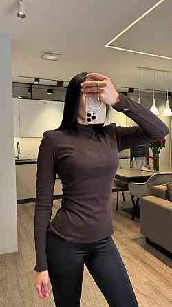 Жіночий базовий теплий гольф-термотрикотаж пума Шоколад Одеса