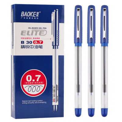 Ручка масляная Baoke 0.7 мм, с гриппом синяя Elite (PEN-BAO-B30-BL) Винница - изображение 2