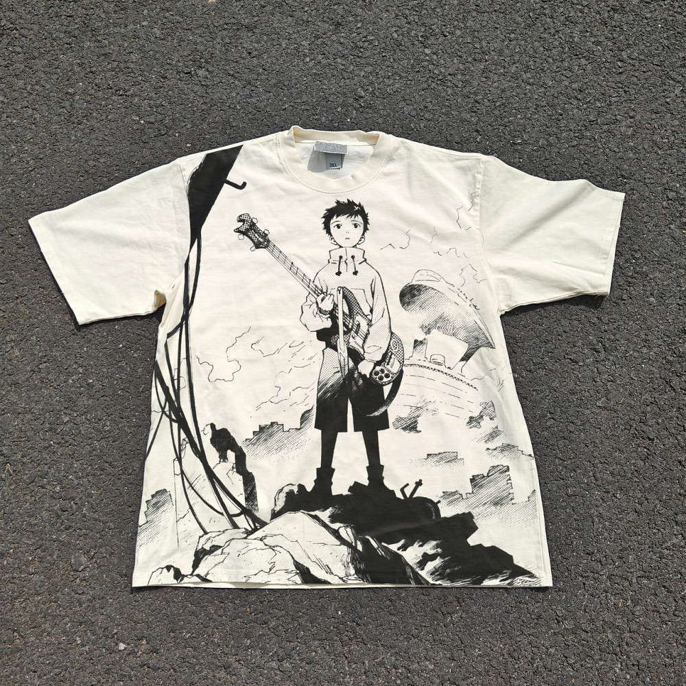 Футболка чоловіча з принтом аніме ФЛКЛ Флкл Наота Медікал манга оверсайз (S/M/L) Черний Дніпро - фото 1