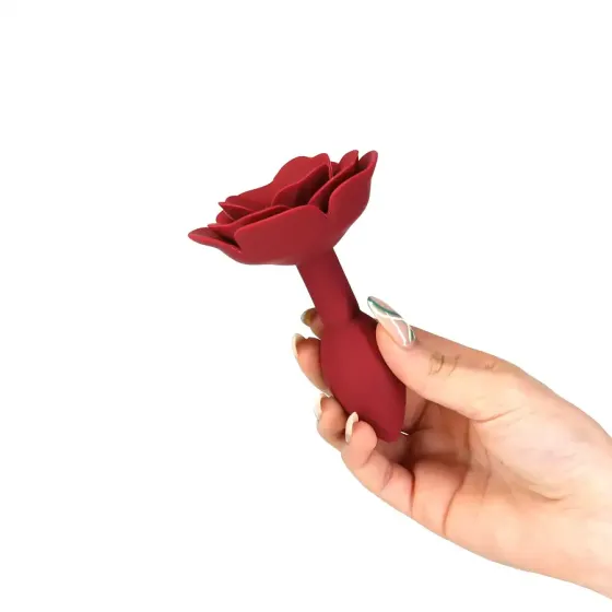 Силіконова анальна пробка Lux Active с розой - Red Rose Silicone Anal Plug Львів