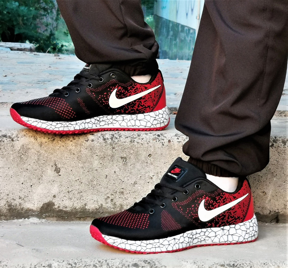 Кросівки Nike Чорні Чоловічі Найк Червоні (розміри: 41,42,43,44,45) Дніпро - фото 1