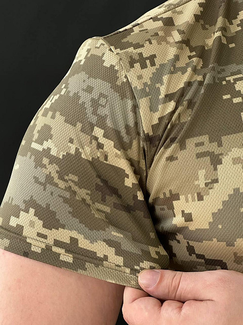 Тактическая футболка летняя пиксель, военная футболка для ЗСУ, штурмовая боевая футболка Coolmax Львов - изображение 3