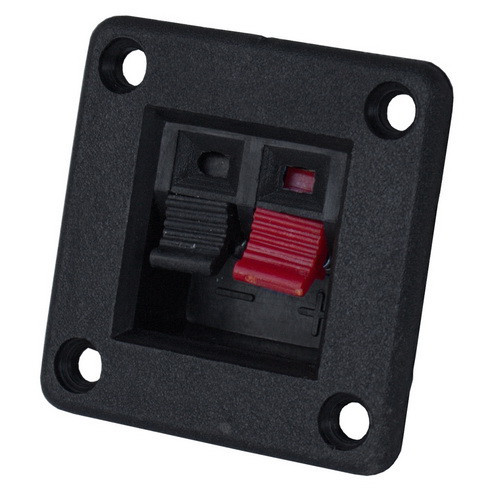 Гнездо акустическое (зажим) 2-х контактактный, на квадратной панели 42х42мм Полтава - фото 1