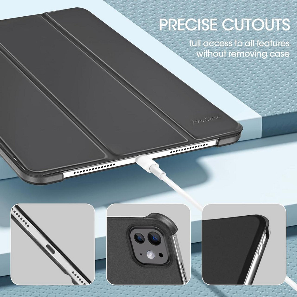 Чохол ProCase для iPad Pro 11″ (M5/M4) 2025/2024 легкий тонкий захисний Smart Case чорний Київ - фото 3