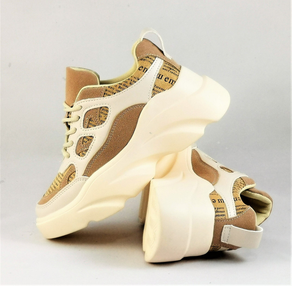 .Кроссовки Женские Бежевые На Высокой Подошве Танкетке Платформе (размеры: 36) - 37-2 Днепр - изображение 8