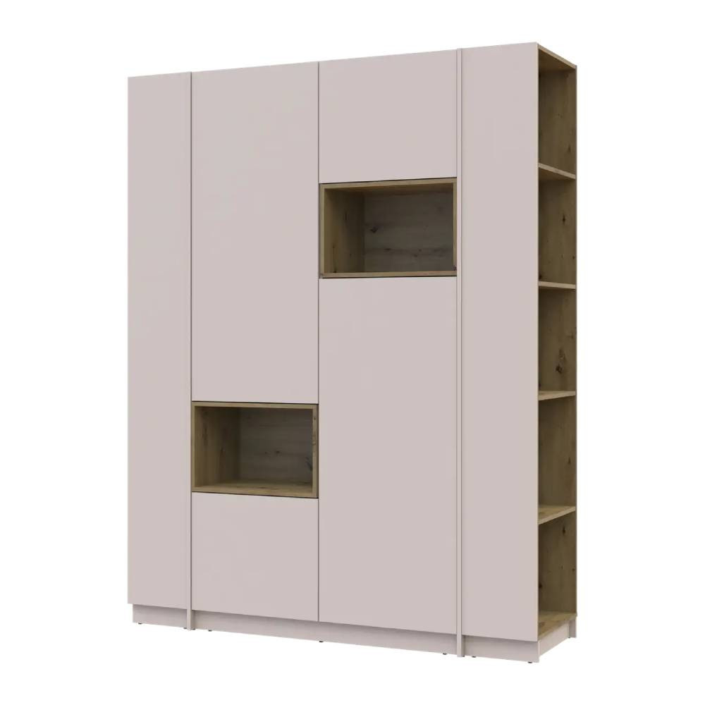 Шафа для одягу з нішою та етажеркою Doros Дейл Кашемір/Дуб Артизан 2 ДСП 143.2х52х220 DRS-011724 (44900336) Дніпро - фото 6