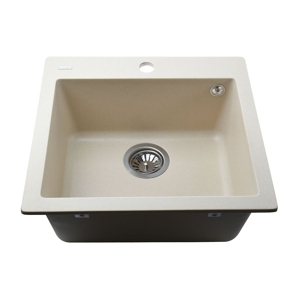 Гранітна мийка Globus Lux AOSTA слонова кiстка 490x455мм Тернопіль - фото 2