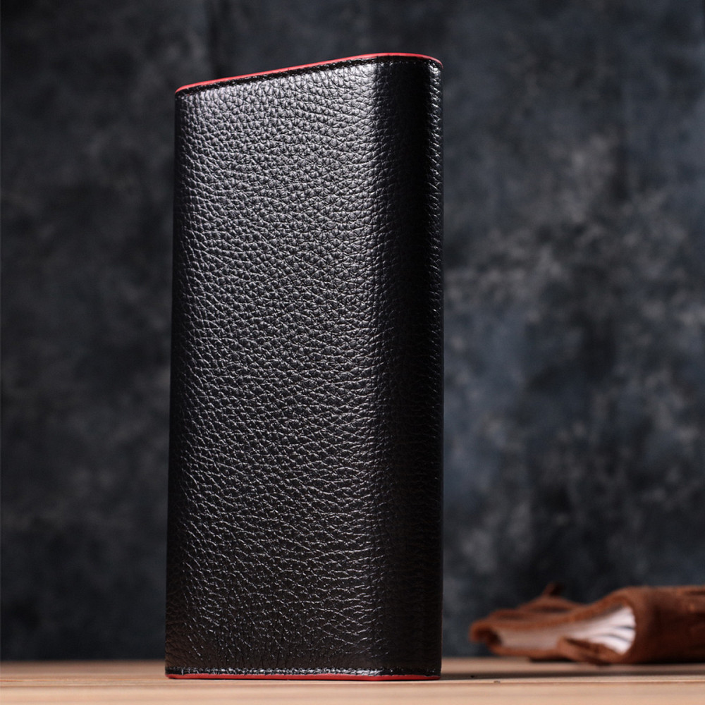 Женский кошелек с треугольным клапаном из натуральной кожи Tony Bellucci 22860 Черный Киев - изображение 9