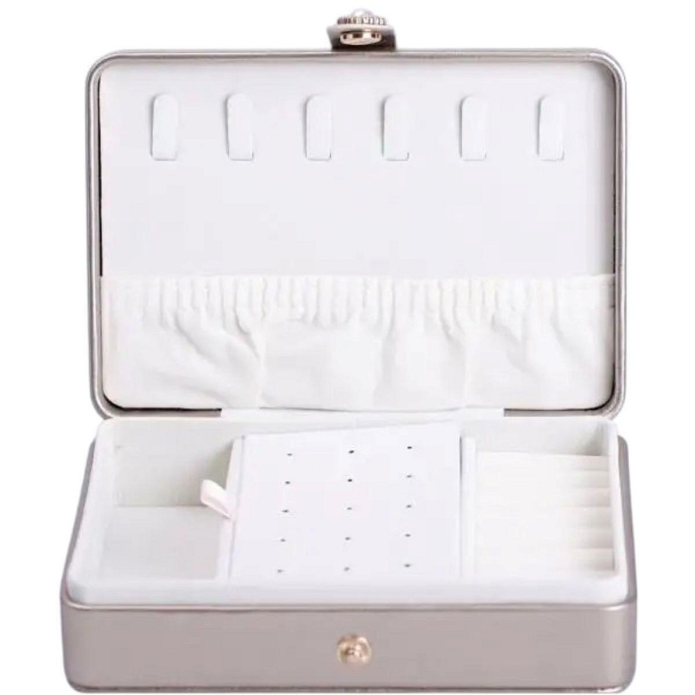 Шкатулка для украшений из эко кожи 16×11×4.7 см органайзер для ювелирных изделий HP-5-30GOLD Киев - изображение 1