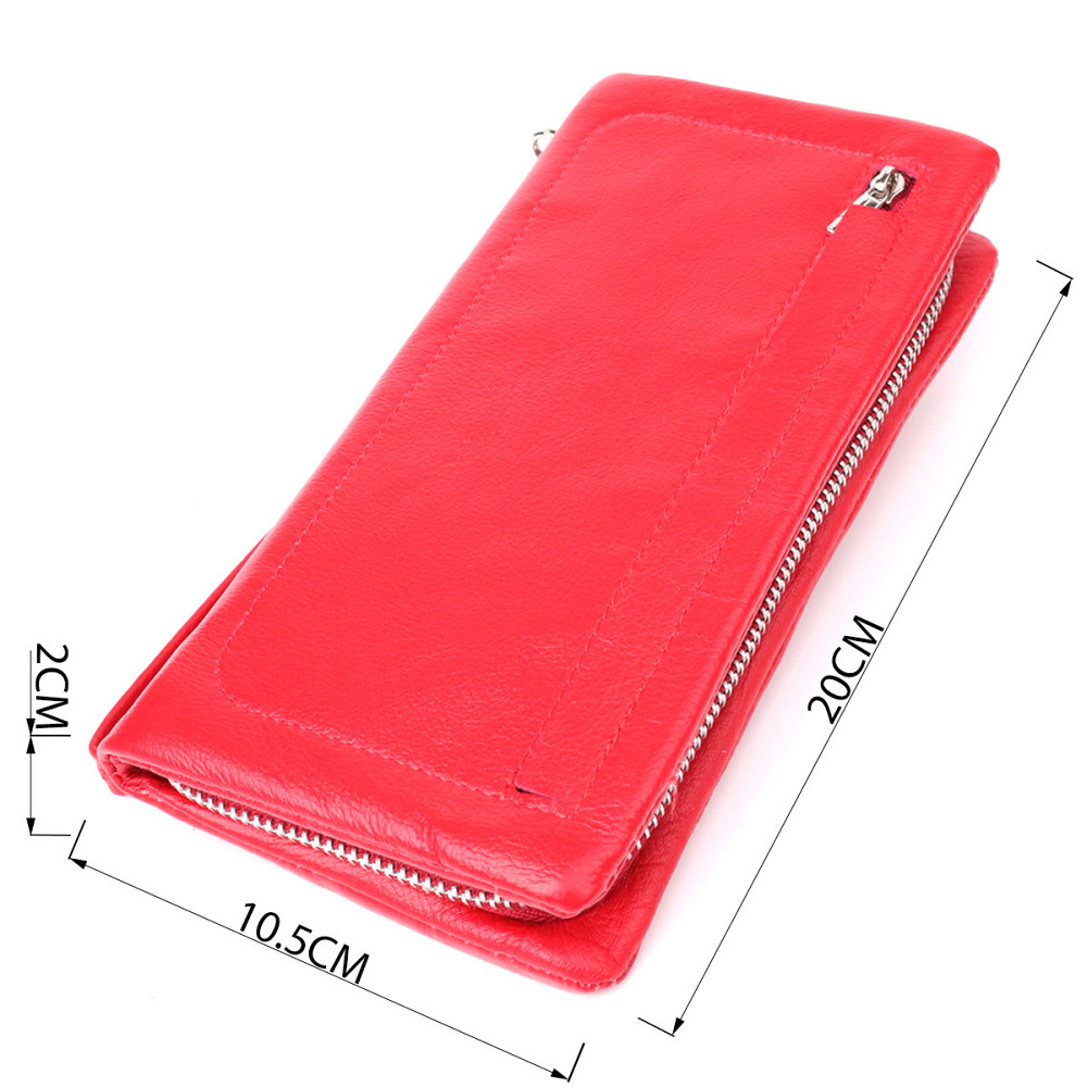 Практичный женский кошелек-клатч с отделением под телефон из натуральной кожи ST Leather 23100 Красный Киев - изображение 9