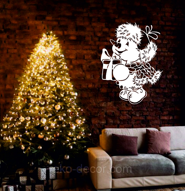 Декоративне настінне Панно «Сніговик», Декор на стену Київ - фото 1