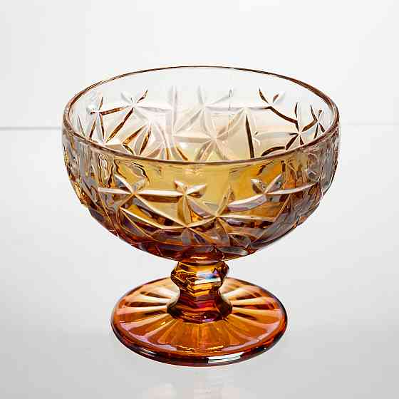 Набір креманок на ніжці 6 штук 340 мл скляні Золотистий Yiwu HP-19-193 Київ