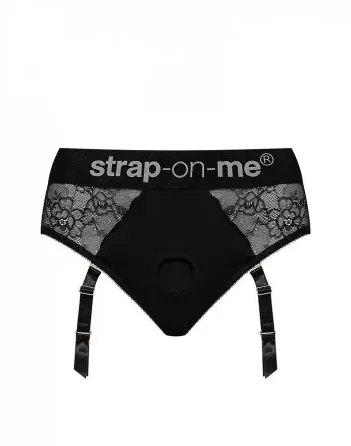 Мереживні трусики для страпона з підв’язками для панчіх Strap-On-Me DIVA HARNESS - XS Львів