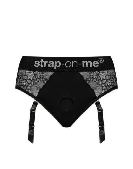 Мереживні трусики для страпона з підв’язками для панчіх Strap-On-Me DIVA HARNESS - XS Львів - фото 3