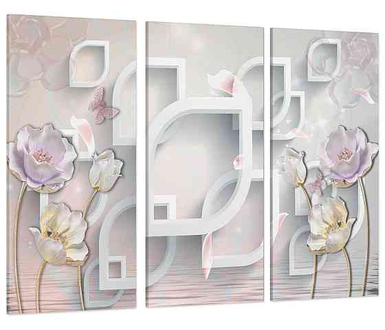 Модульная картина Цветы Абстракция Art-18_XXL 70x130 см Киев