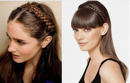 Обруч для волосся коса темно-коричневий Київ - фото 3