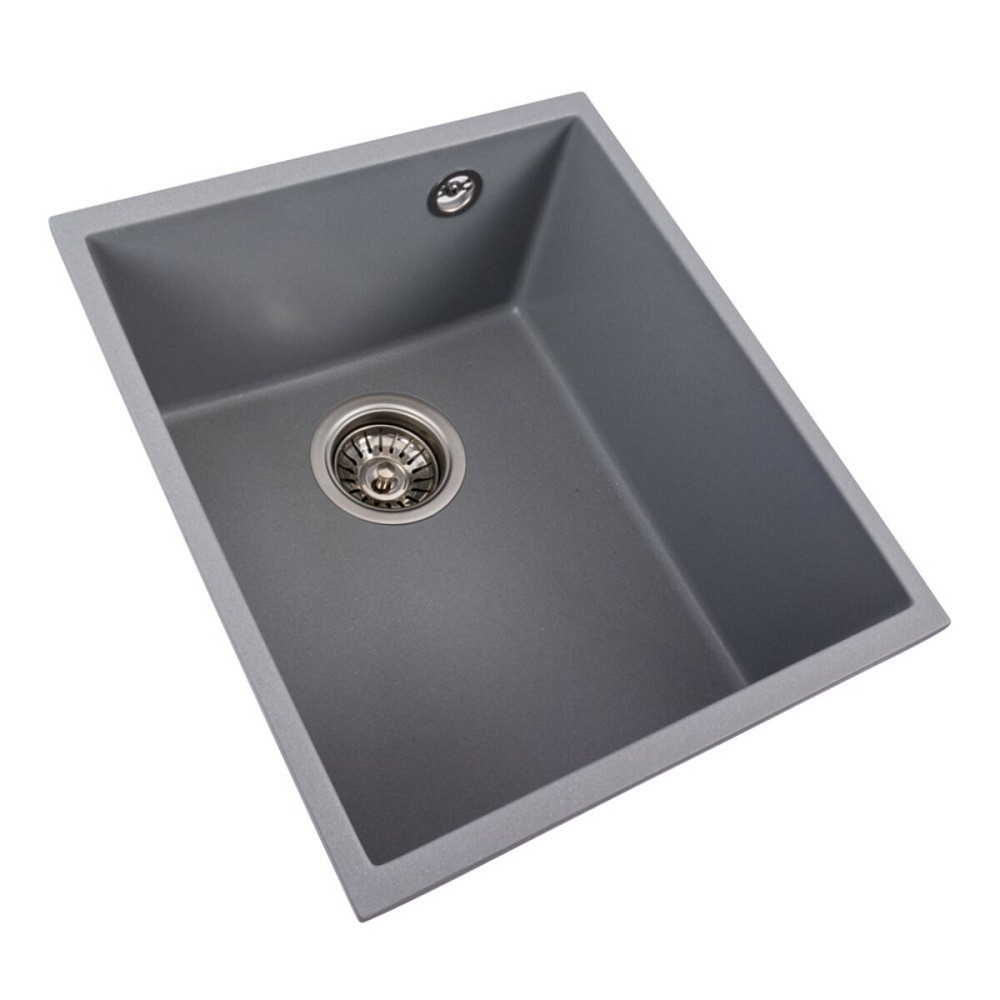Гранітна мийка для кухні VALESO ROXY 3744 матова Сірий металік Коломия - фото 3