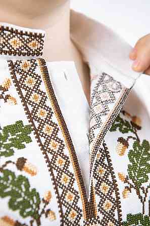 Вишиванка для хлопчиків, лляна, біла, топ Київ