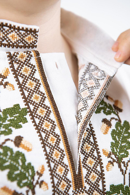 Вишиванка для хлопчиків, лляна, біла, топ Київ - фото 3