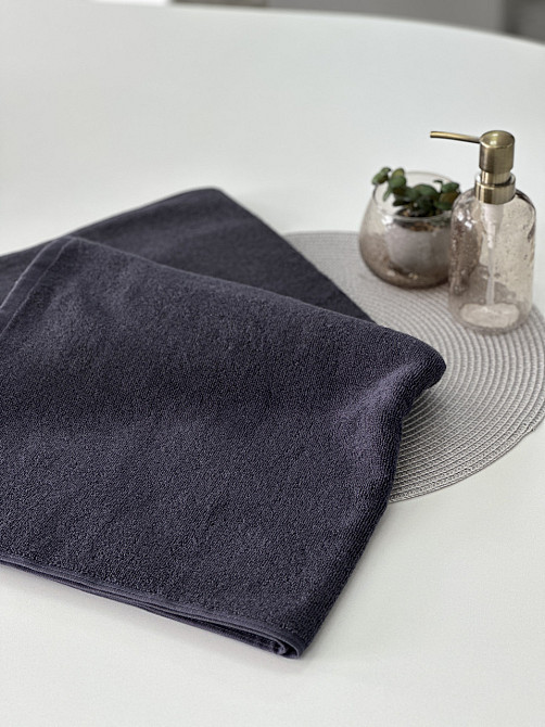 Полотенце махровое Ideal Textile 50х90 см плотное с коротким ворсом 450 г/м2 Графіт Черновцы - изображение 6