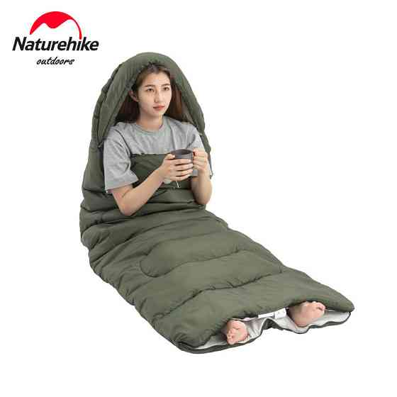 Спальный мешок Naturehike Y150L NH21MSD08, левый, темно-зеленый Киев