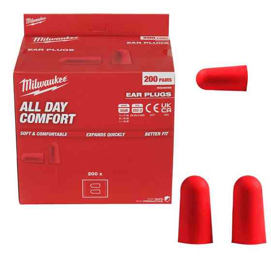 Беруши одноразовые пенные красные MILWAUKEE, (200 пар) картонная упаковка Одесса