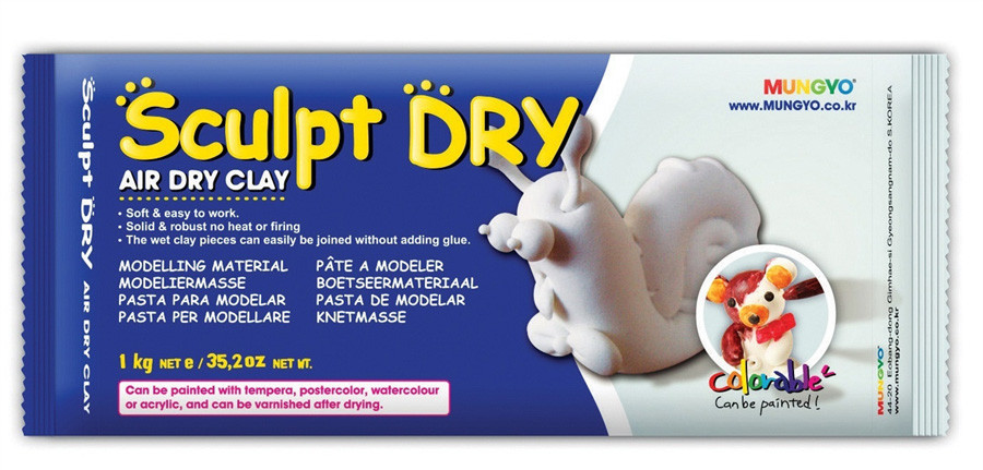 Масса для моделирования белая самозастывающая 250г ''Sculpt Dry’' MUNGYO 500 Київ - фото 1