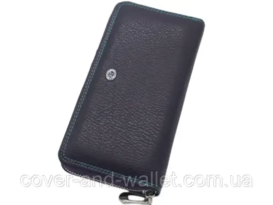 Красивый женский кожаный кошелёк на молнии фиолетового цвета ST Leather Киев