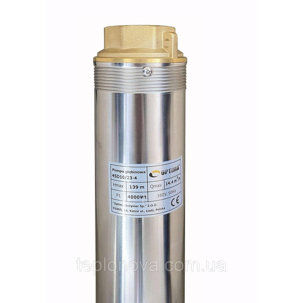 Насос свердловинний із підвищеною вуст-тью до піску OPTIMA 4SD10/23 4,0 кВт 139м 3-файний Чернівці - фото 5