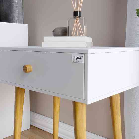 Тумба прикроватная LION Хьюге-4 Нимфея Альба (белый) (LION-041001) Днепр