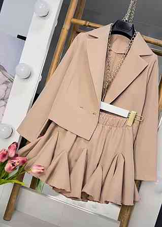 Жіночий базовий костюм двійка креп-костюмка Беж, 46/48 Одеса