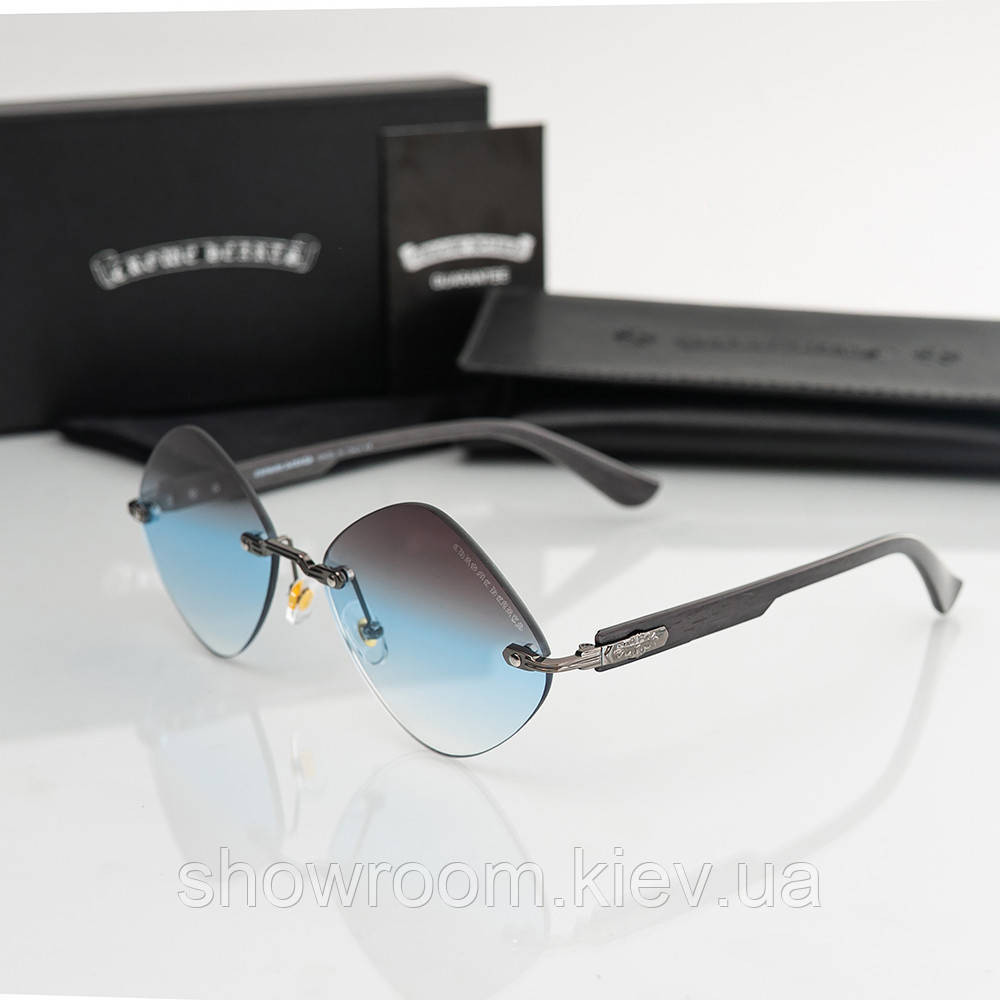 Жіночі брендові окуляри Chrome Hearts (20870) blue Київ - фото 2