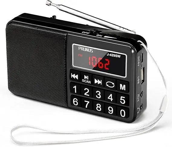 Портативне радіо PRUNUS J-429: FM/AM/SW, цифровий дисплей, великі кнопки, 3 Вт динамік, USB-зарядка Київ - фото 1