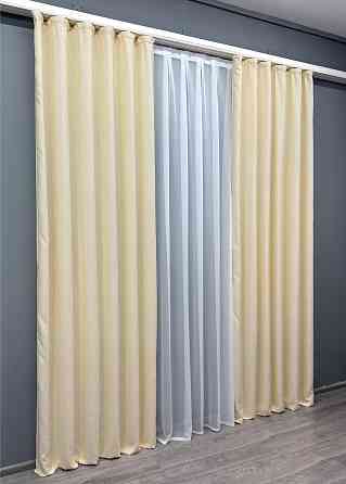 Комплект готових штор VR-Textil Софт № 1741ш Кремовий 150х280 см 2шт (33-0808) Київ
