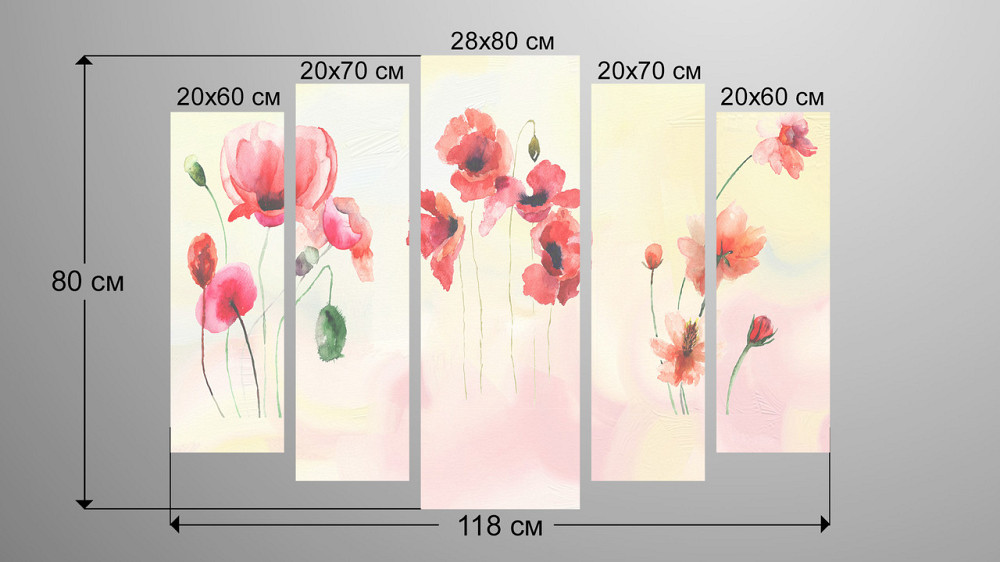 Модульна картина Квіти Абстракція Art-214_5 Київ - фото 3